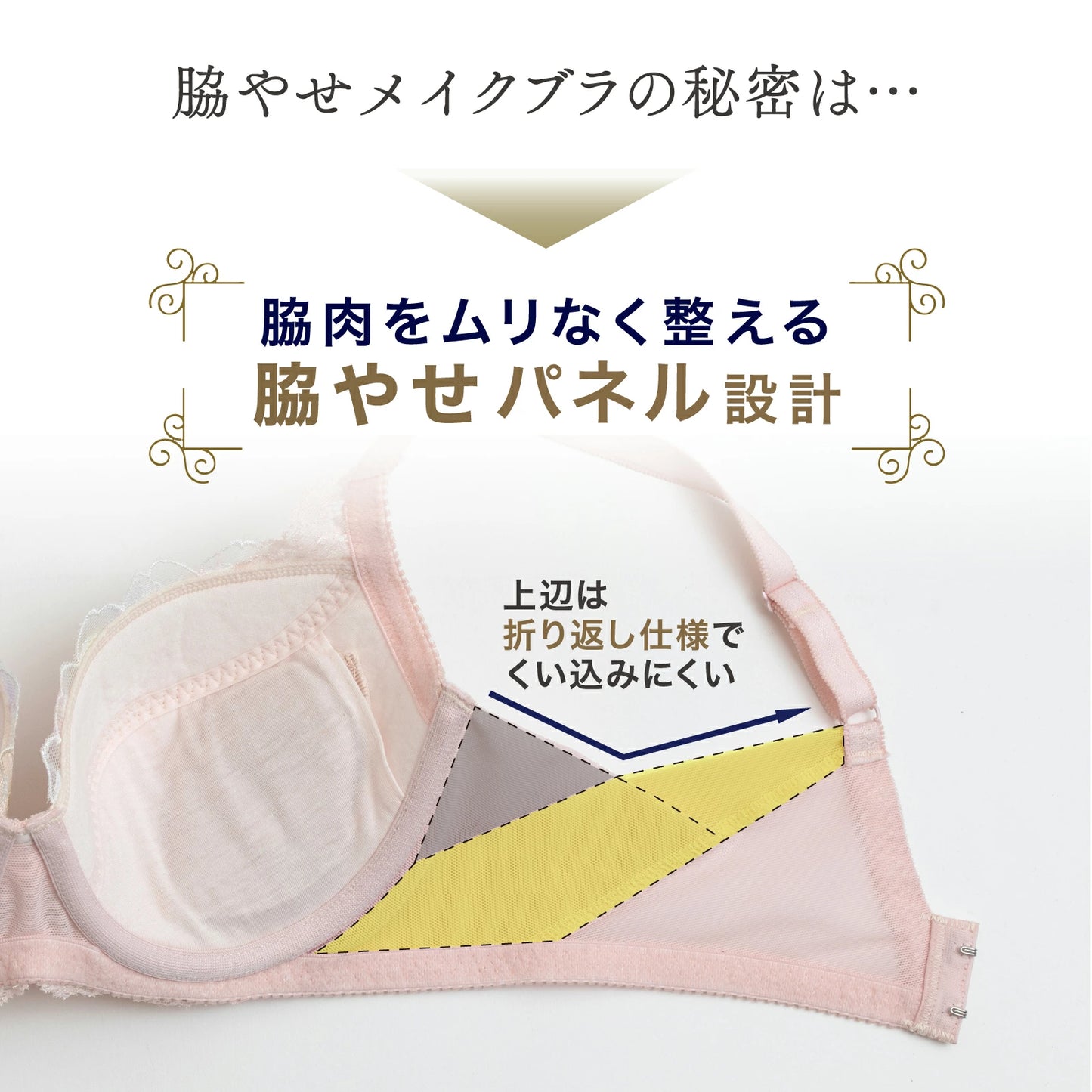 脇やせメイク ワイヤーブラ