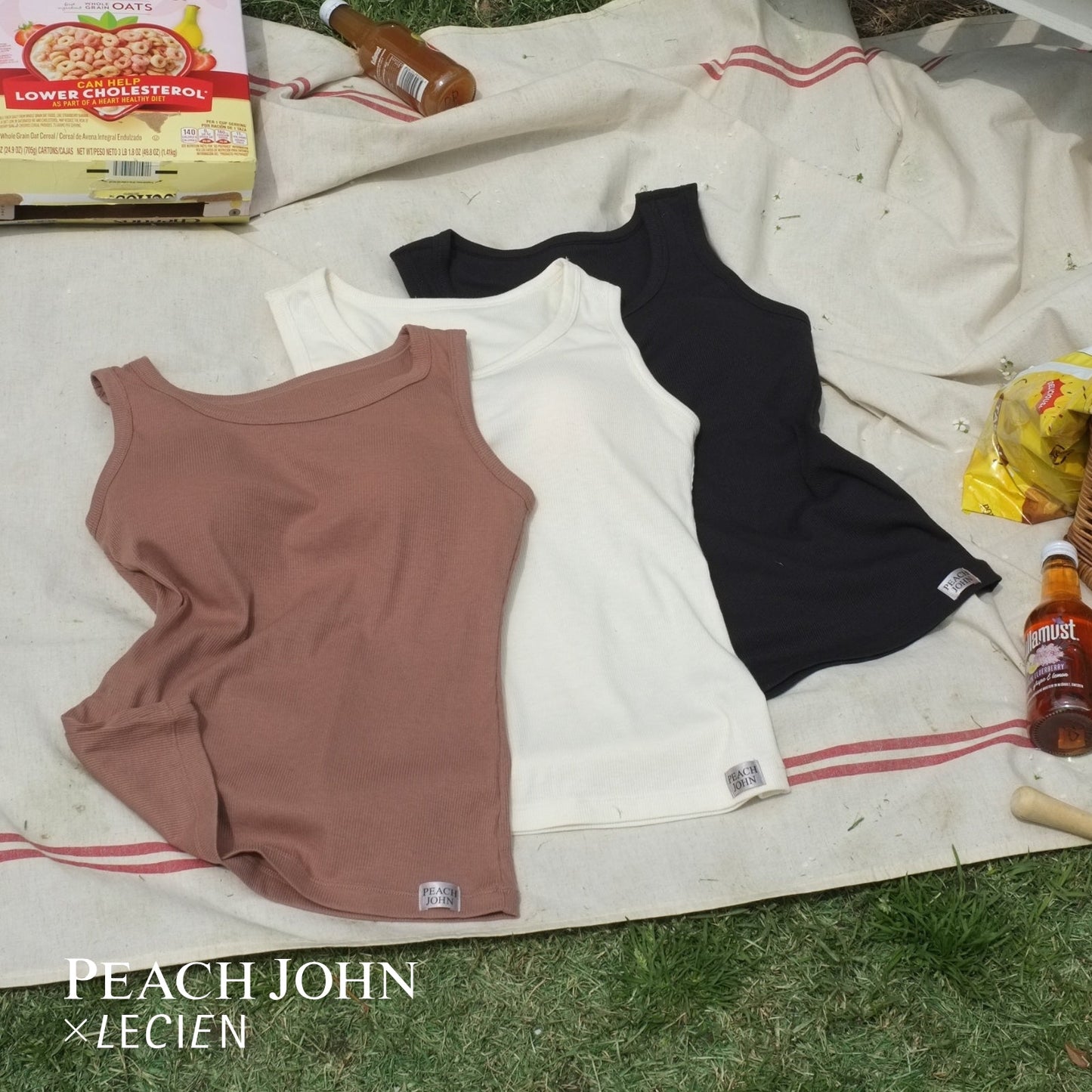 カップ付きタンクトップ PEACH JOHN(ピーチジョン)コラボ NEW BASICタイプ - LECIEN ルシアン