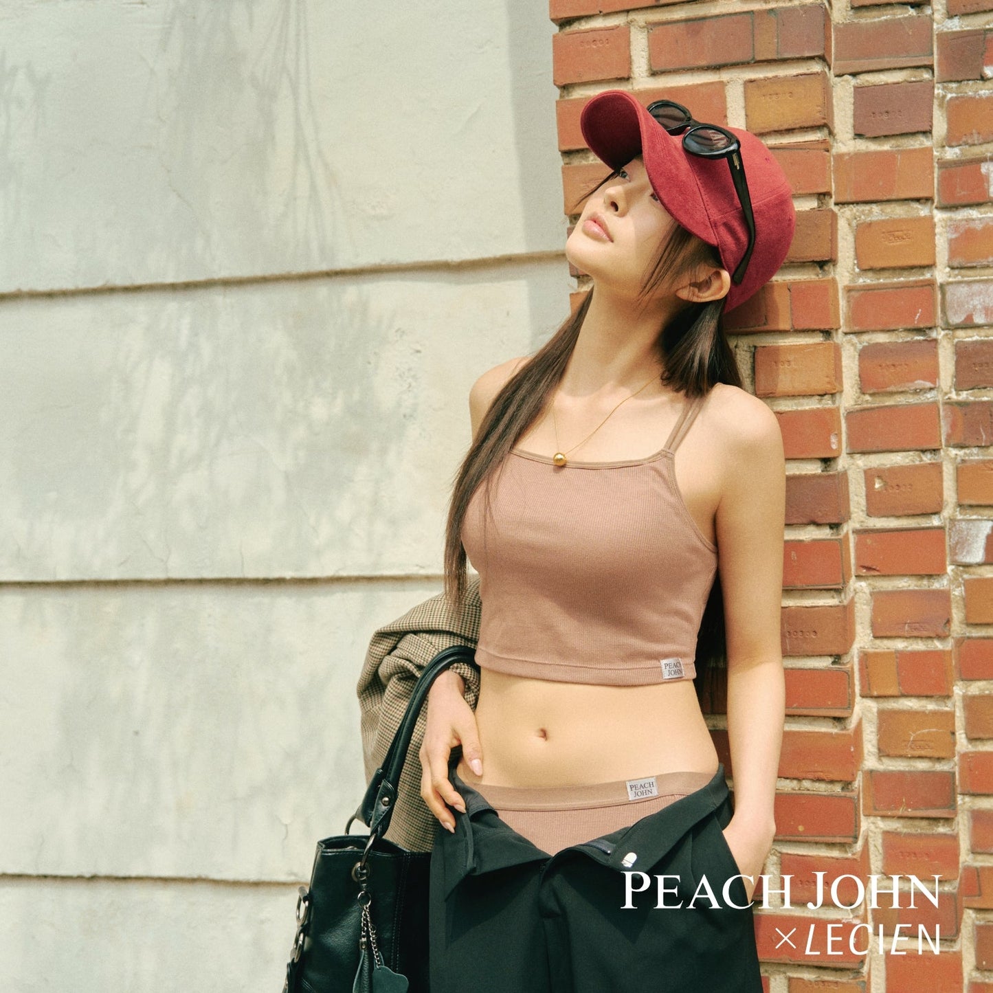 カップ付き クロップドキャミソール PEACH JOHN(ピーチジョン)コラボ NEW BASICタイプ - LECIEN ルシアン