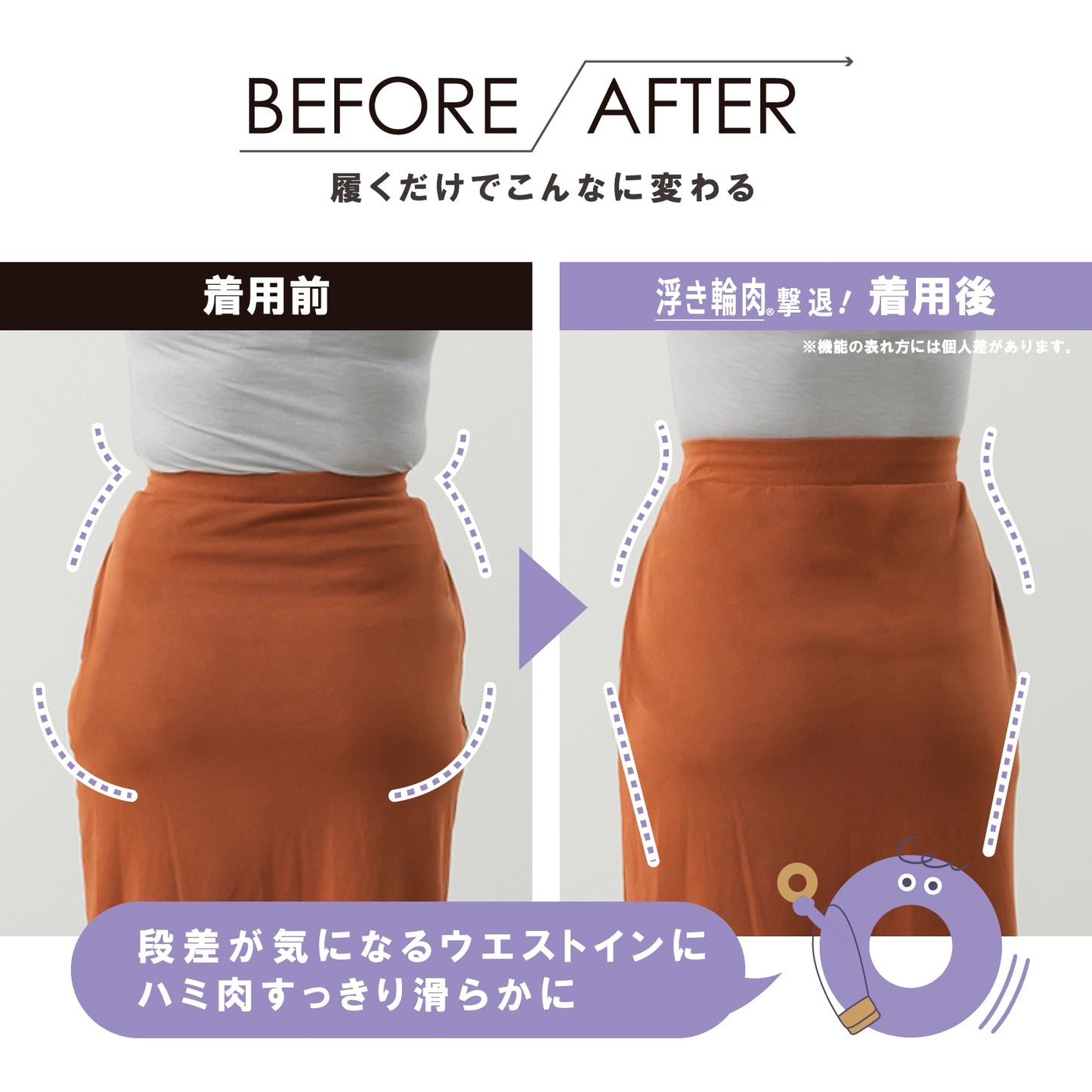 浮き輪肉撃退パンツ セミロング丈 - LECIEN ルシアン