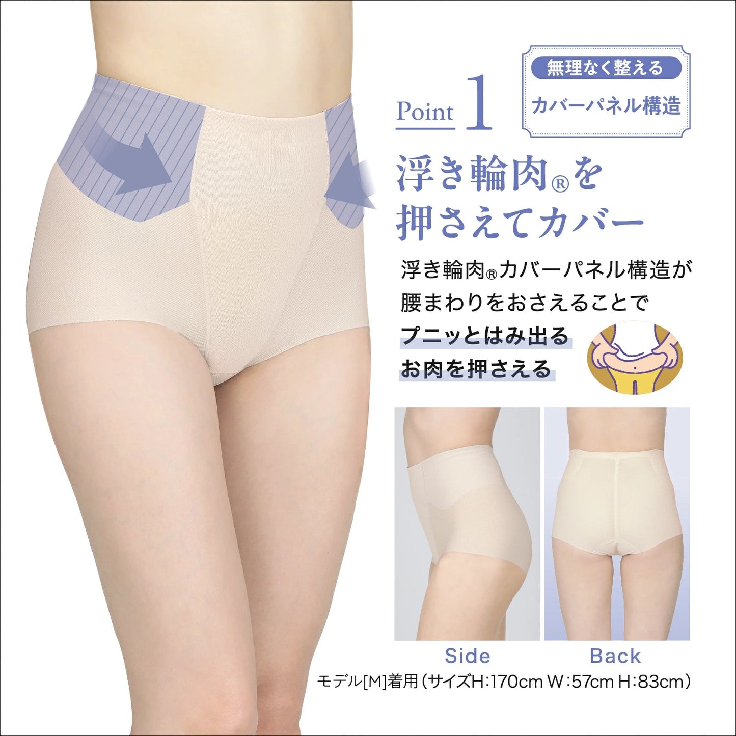 浮き輪肉撃退パンツ ショート丈(メッシュ) - LECIEN ルシアン
