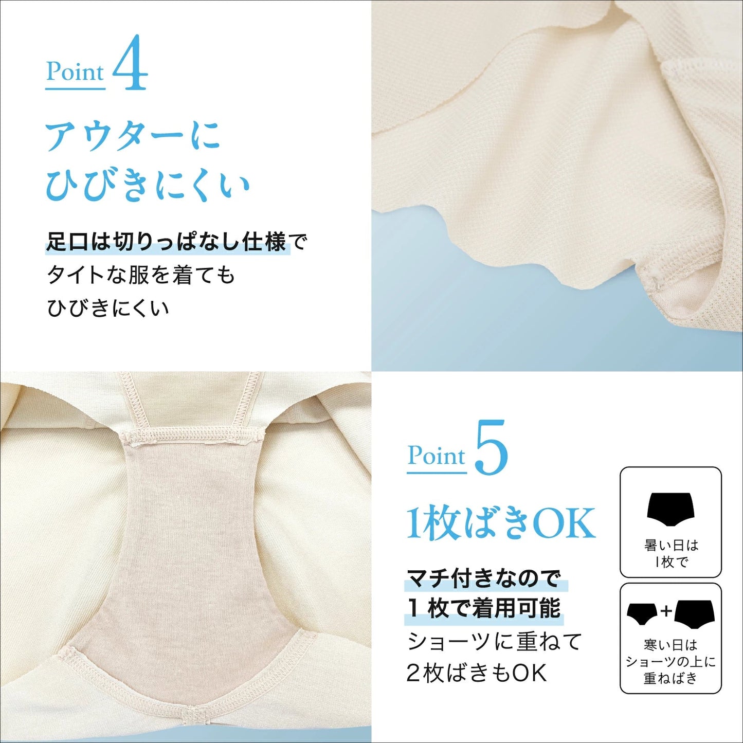 小腹押さえパンツ ショート丈(メッシュ) - LECIEN ルシアン