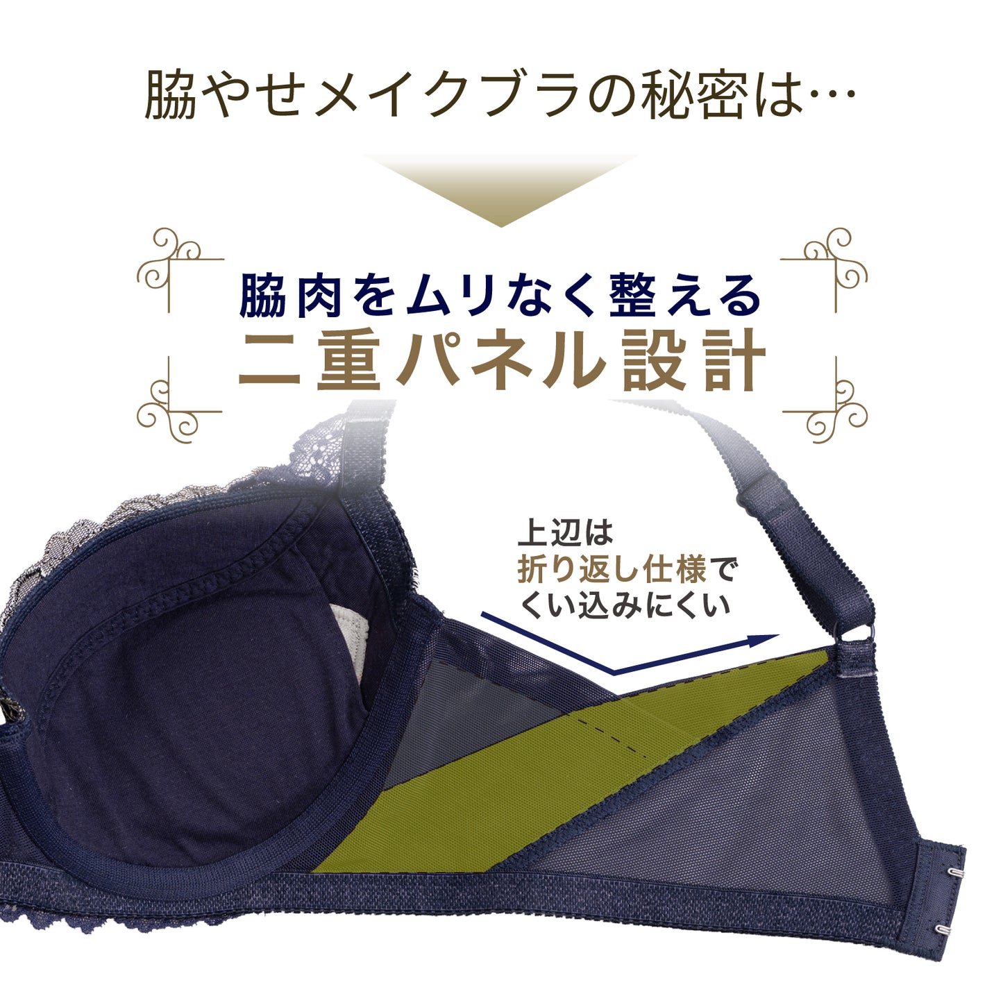 脇やせメイク ワイヤーブラ