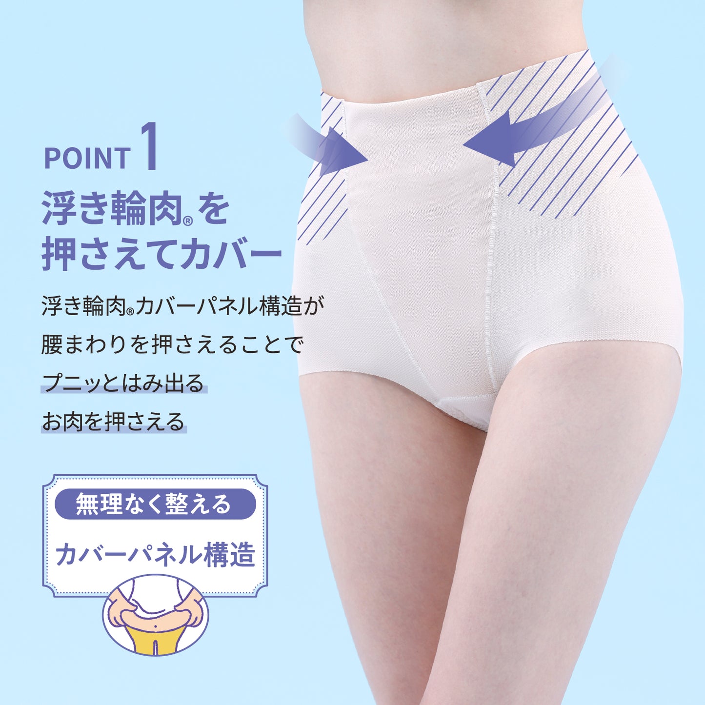 浮き輪肉撃退パンツ メッシュタイプ ショート丈
