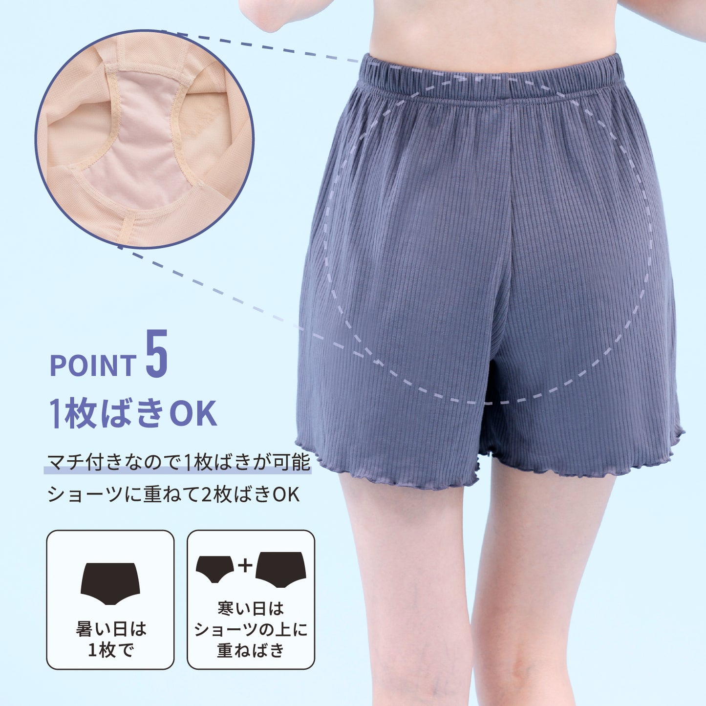 浮き輪肉撃退パンツ メッシュタイプ ショート丈
