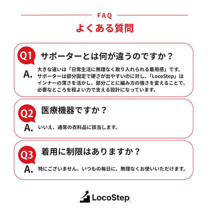 歩行サポートインナー　LocoStep　ロング丈ボトム（レディース）