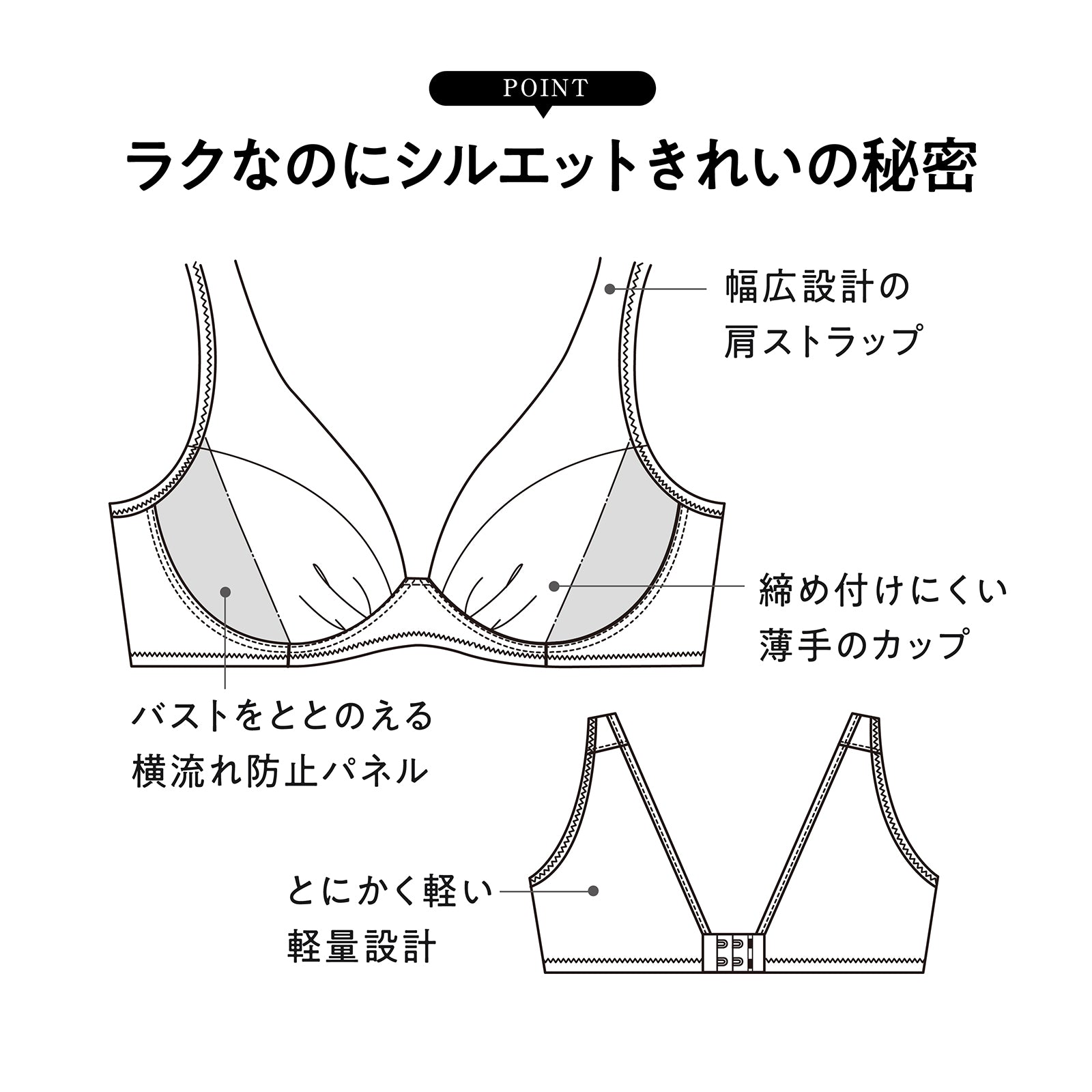 肩の負担を解決 ノンワイヤーブラ - LECIEN ルシアン