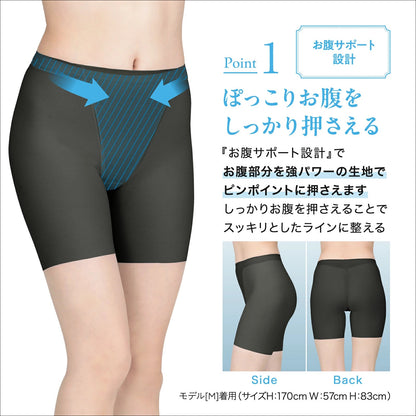 小腹押さえパンツ セミロング丈（メッシュ） - LECIEN ルシアン