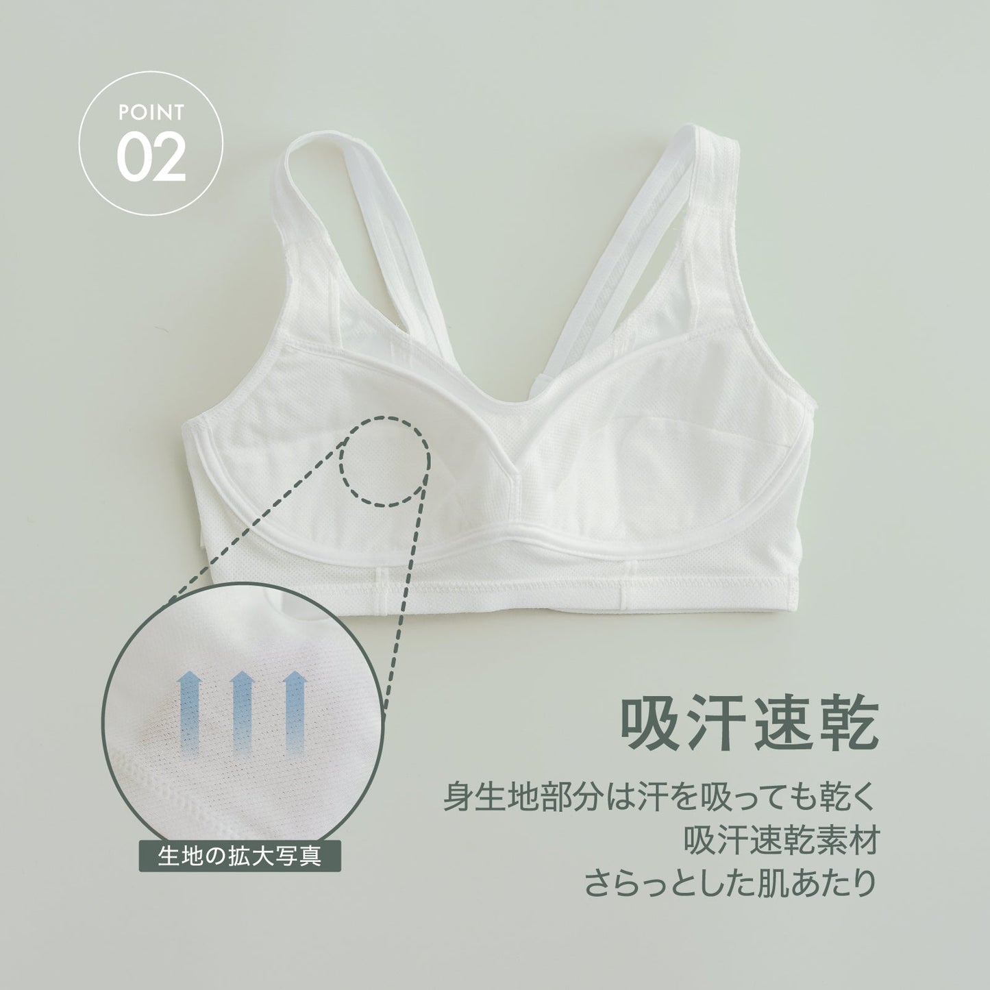 部活ブラ 綿でさらさら ハーフトップ - LECIEN ルシアン