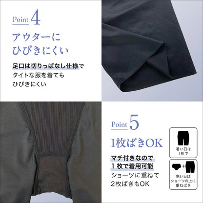 浮き輪肉撃退パンツ セミロング丈（メッシュ） - LECIEN ルシアン