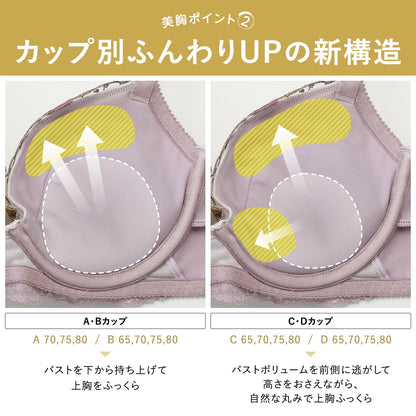 [ボリュームアップ] 癒しのふんわりUP ワイヤーブラ - LECIEN ルシアン
